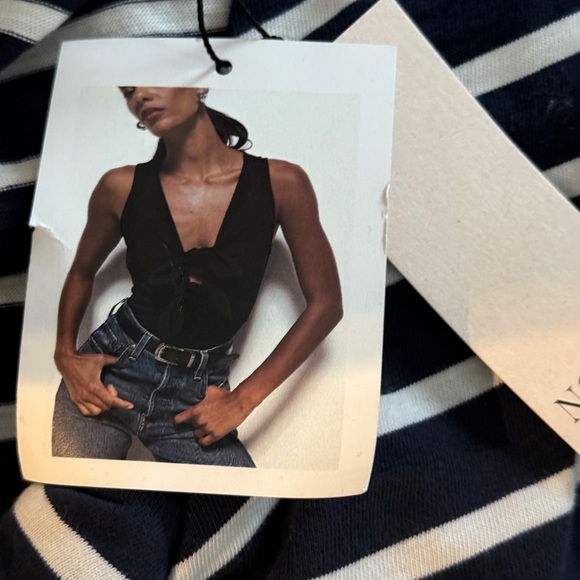 Nation LTD Navy and Cream Striped Tank Top - Picture 2 of 5